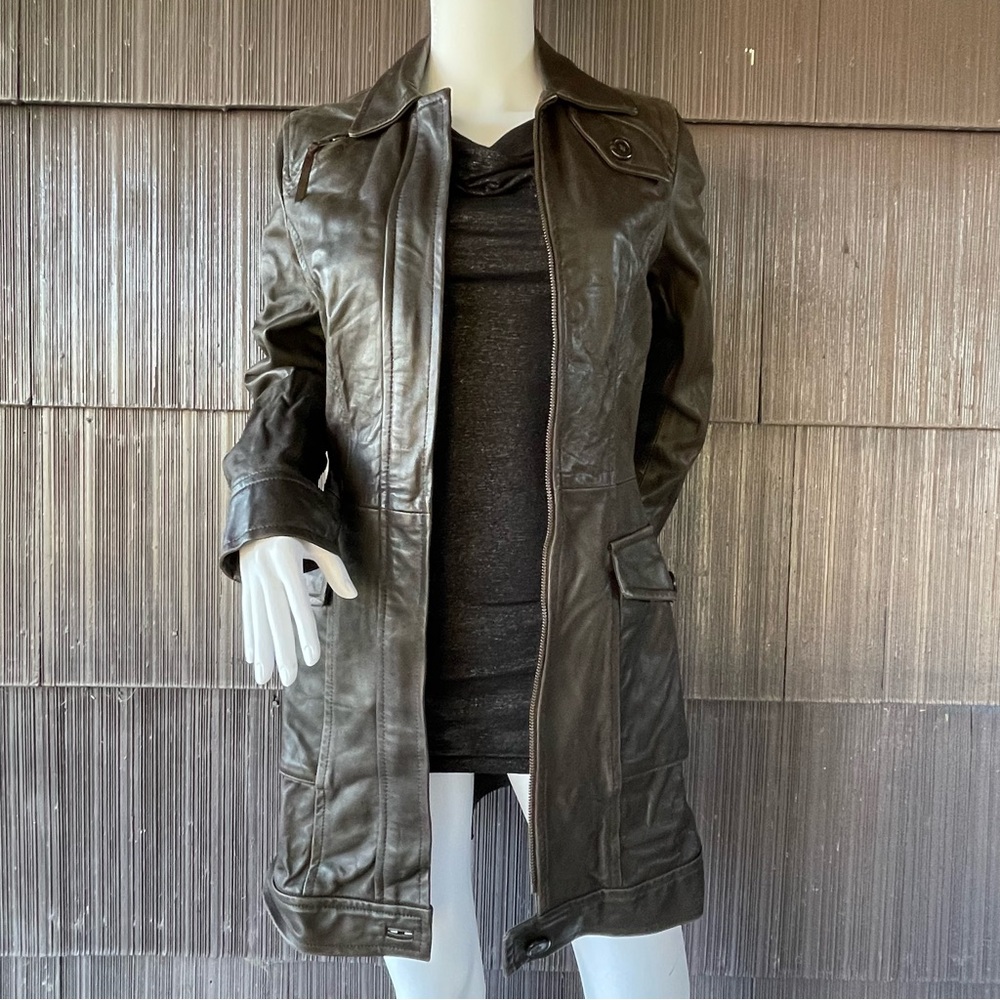 Peruvian Connection Distressed Leather Jacket Coa… - image 7